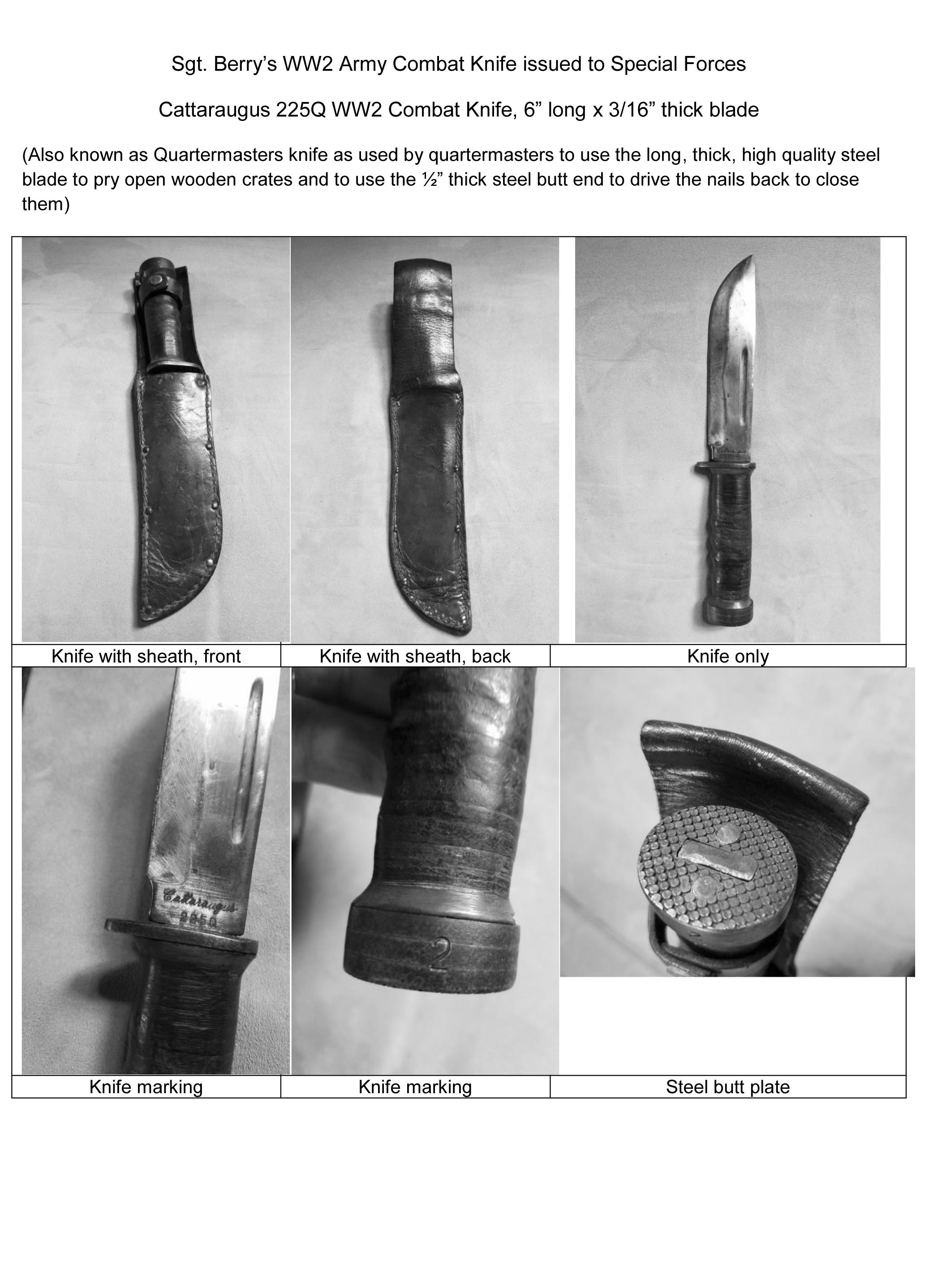 S/Sgt. Harry G. Berry's Combat Knife
